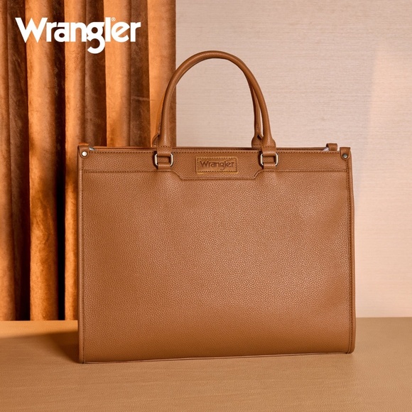 Wrangler Carry-All Large Tote Work Tote /Crossbody Brown - Picture 3 of 7